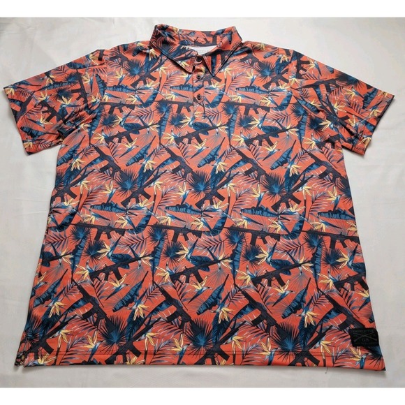 Grunt Style Polo Shirt Men's 2XL – Orange Tropical Camo AR Rifle Hawaiian... - Picture 1 of 5